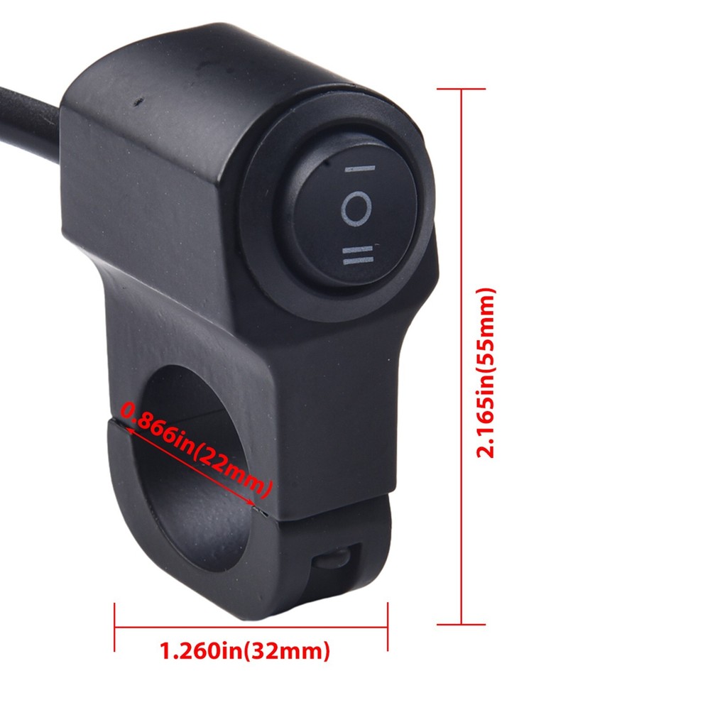 Motorcycle Headlight Button For Handlebar 22cm Switch Aluminum Alloy Black