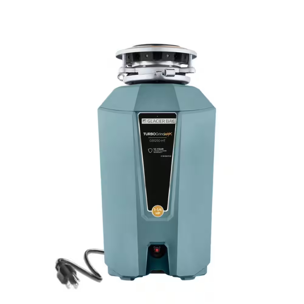 Turbo Grind Max 1-1/4 Hp. Continuous Feed Garbage Disposal with Power Cord
