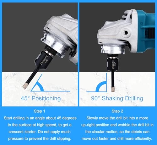1/4 Inch Dry Diamond Core Drill Bits Set 2 pcs for Ceramic (6 mm) 1/4" x2pc