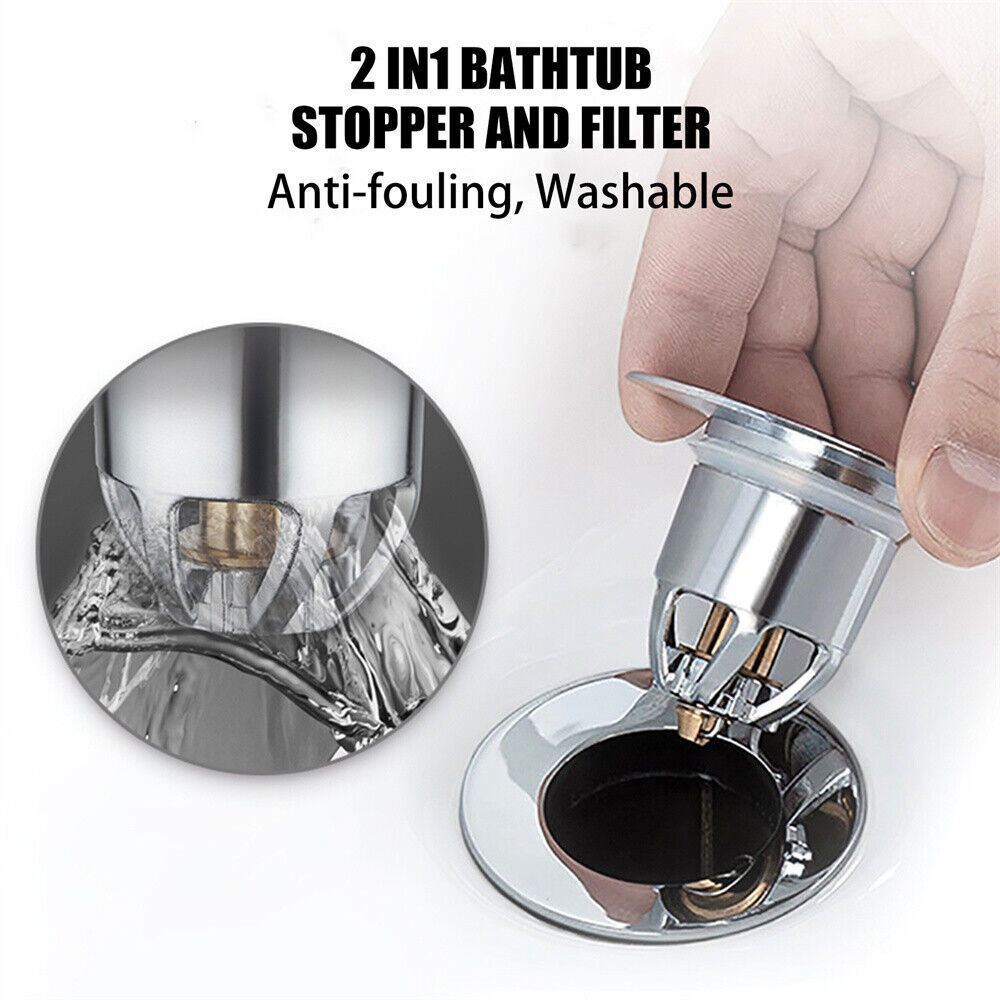 Universal Bathroom Sink Plug Stopper Pop-Up Drain Filter Wash Basin Core Bounce