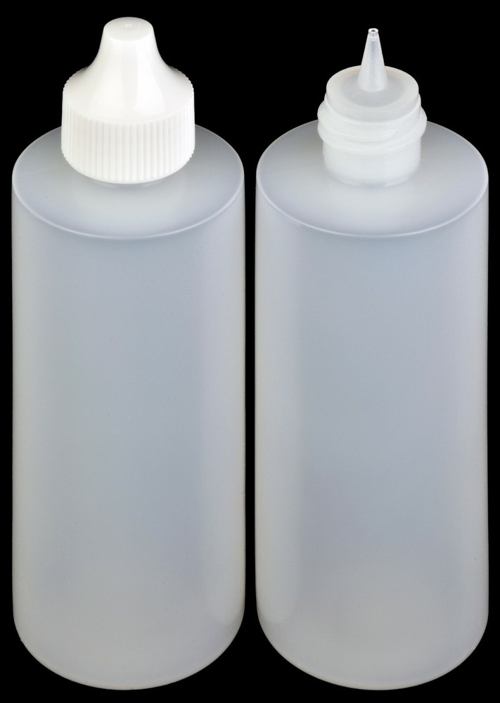 Plastic Dropper Bottles, Precise Tipped w/White Cap, 4-oz., 12-Pack