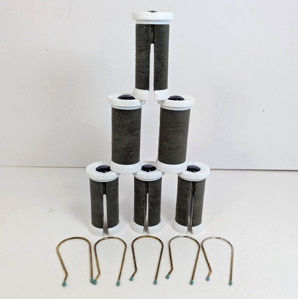 Conair CHV21 Replacement Velvet Flocked Hot Rollers Large (6) 2012 with 5 Clips