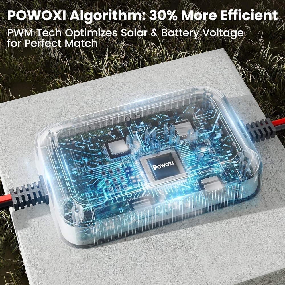 High-Efficiency 10A PWM Charge Controller for 12V Solar Systems - Auto Shutdown