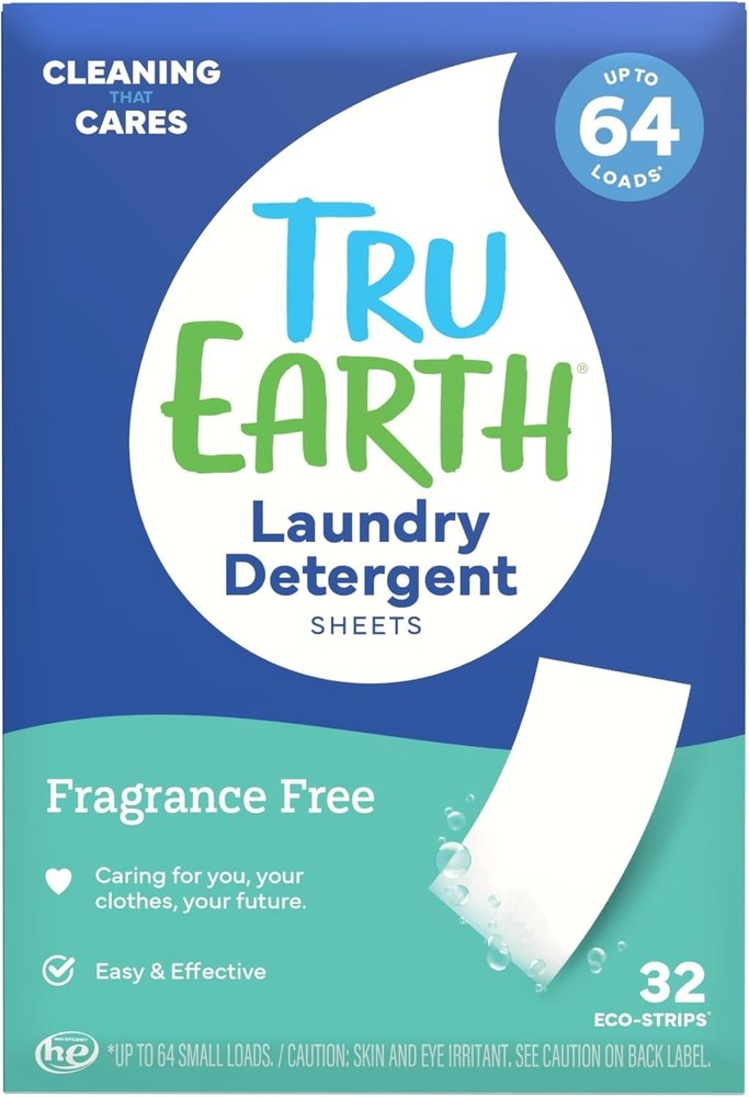 Compact Unscented Dry Laundry Detergent Sheets – 32 Load Eco-Friendly Packs