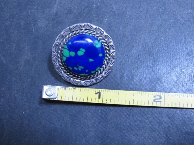 Sterling Silver Native American Azurite Earrings