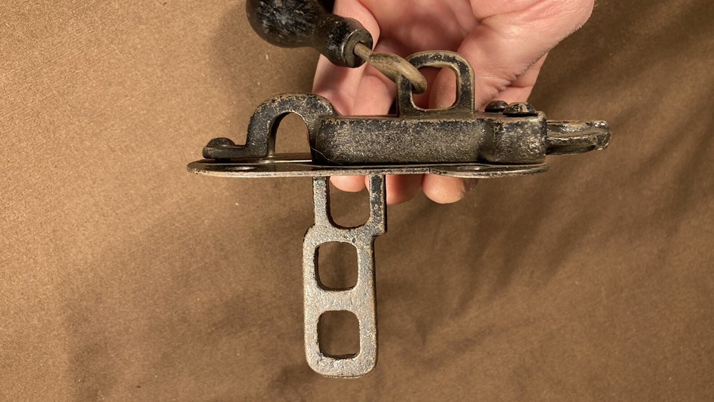 Vintage Antique Spring Load Lock Latch Pull Down Barn Gate Door Unusual Hardware