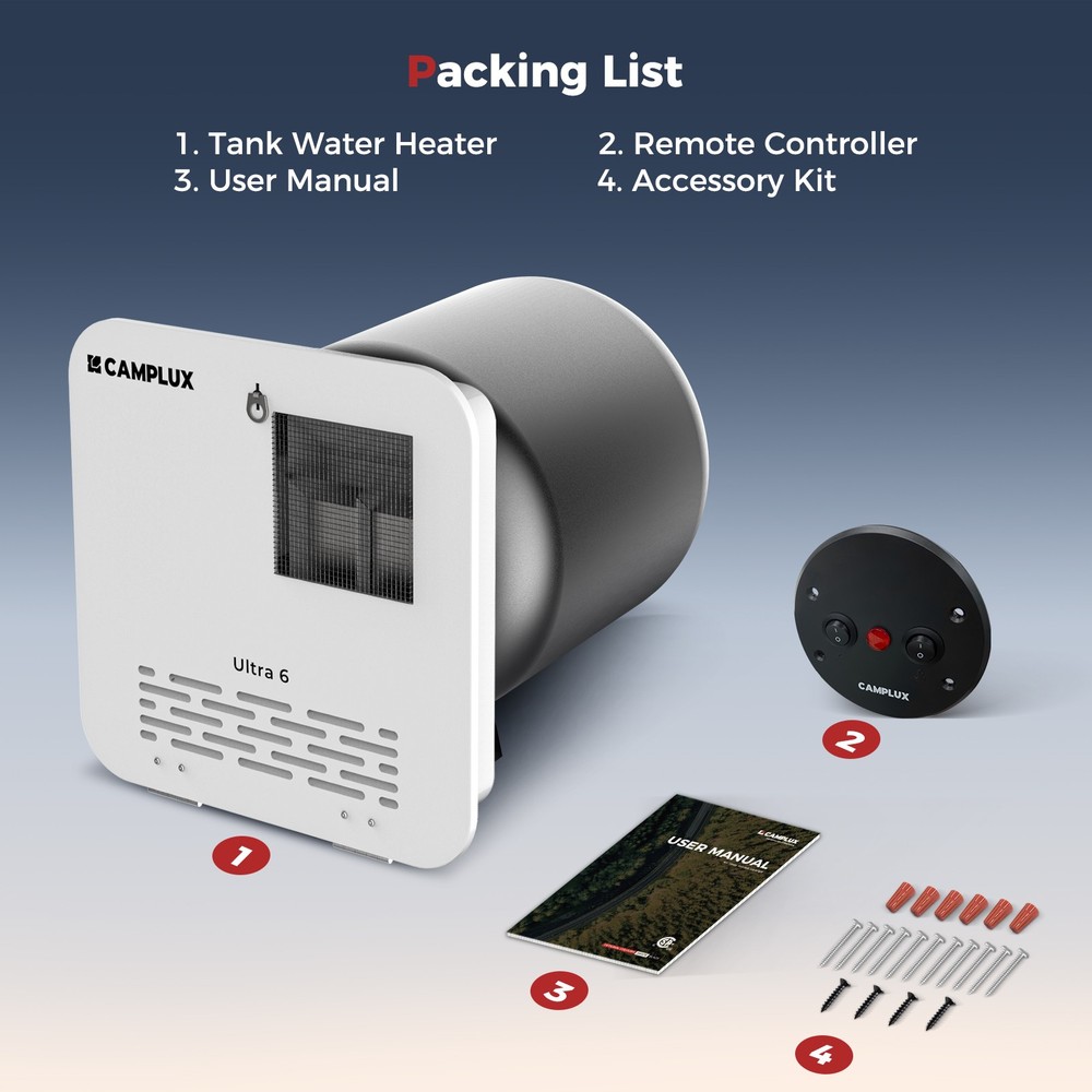 6 Gallon RV Water Heater Gas Electric Hybrid Replacement for Suburban & Dometic