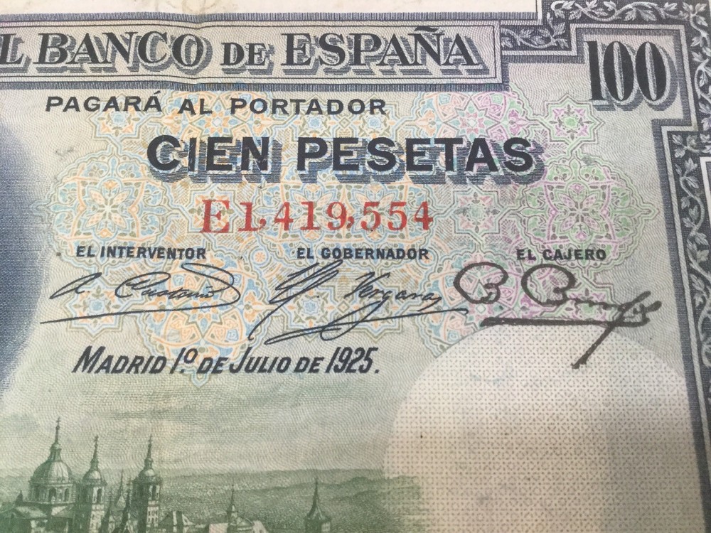SPAIN 100 PESETAS 1925 BANK NOTE