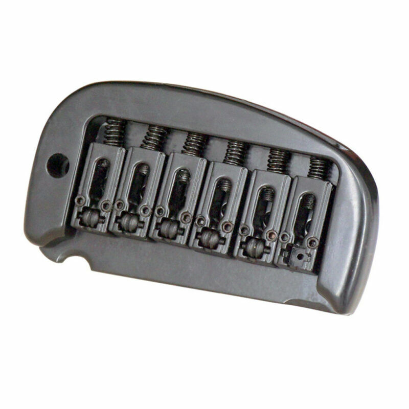 Set 6 String Roller Saddle Tremolo Bridge System for Electric Guitar Black