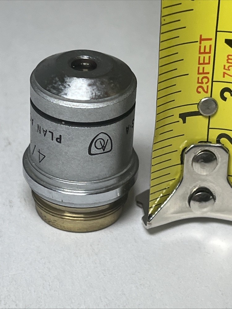 AO Spencer Microscope Objective PLAN ACHRO 4/.12 1017 Used