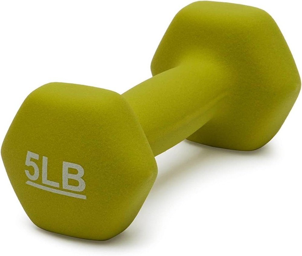 Amazon Basics Neoprene Dumbbell Hand Weights 5 pounds, Green