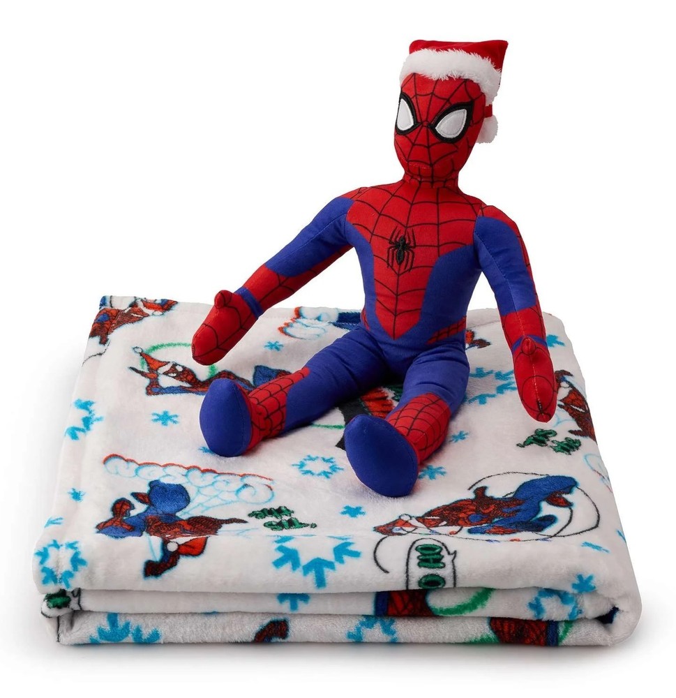 Marvel Spider-Man Holiday Pillow Buddy Throw Set