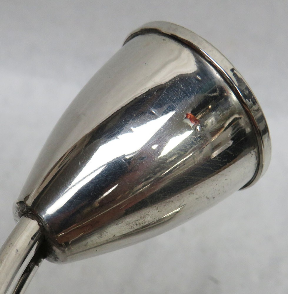 UNIQUE STERLING SILVER HOLIDAY 3 LIGHT 4 1/2" CANDLESTICKS