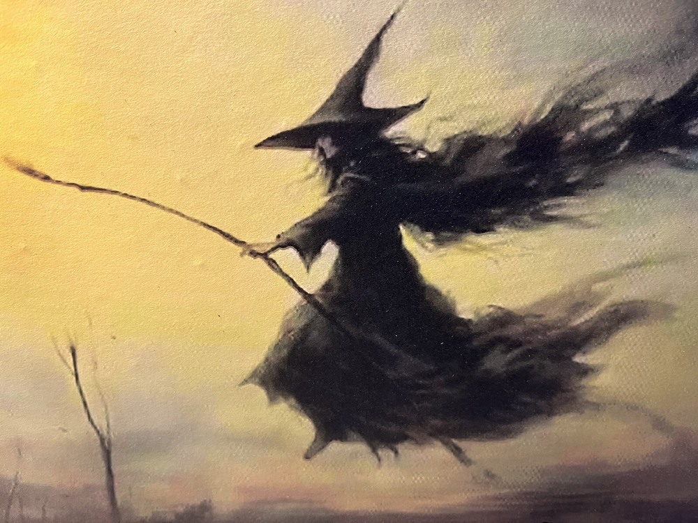 Flying Witch, Halloween Handcrafted Plaque / Sign B
