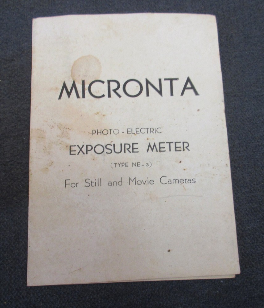 MICRONTA NE-3 Light Meter Exposure & Attachment with Cases & Instructions