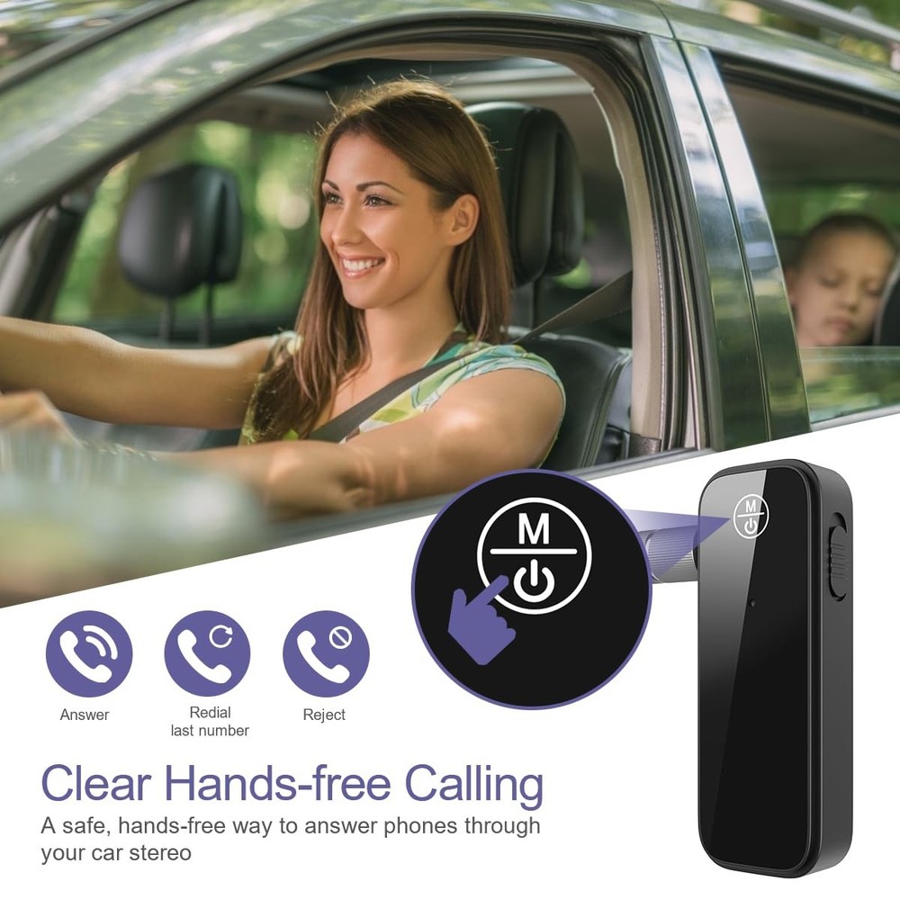 Aux Bluetooth Adapter for Car, 2 in 1 5.3 Transmitter&Receiver