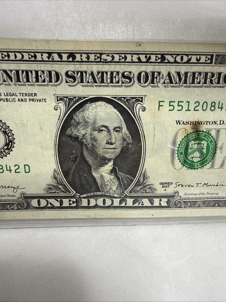 2017A $1 One Dollar Huge Green Ink Error