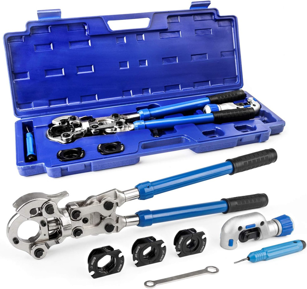 Copper Pipe Pressing Tool Kit with Cutter&Deburring Tool for Propress Copper Fit