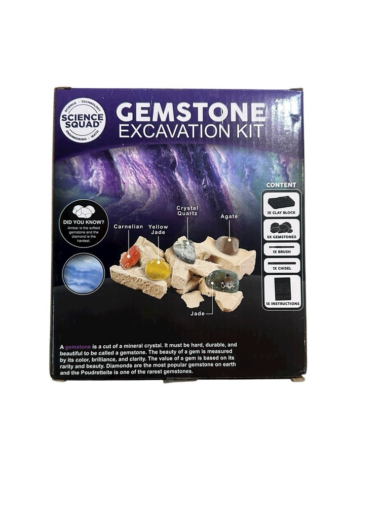 Science Squad Gemstone Excavation Kit Includes Everything You Need New In box