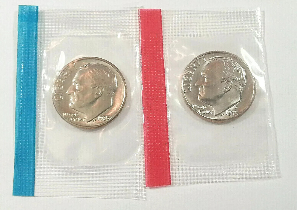 1975 P & D Roosevelt Dime Set