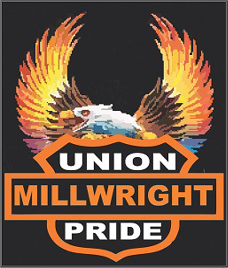 Millwright union pride with eagle sticker, CMW-6