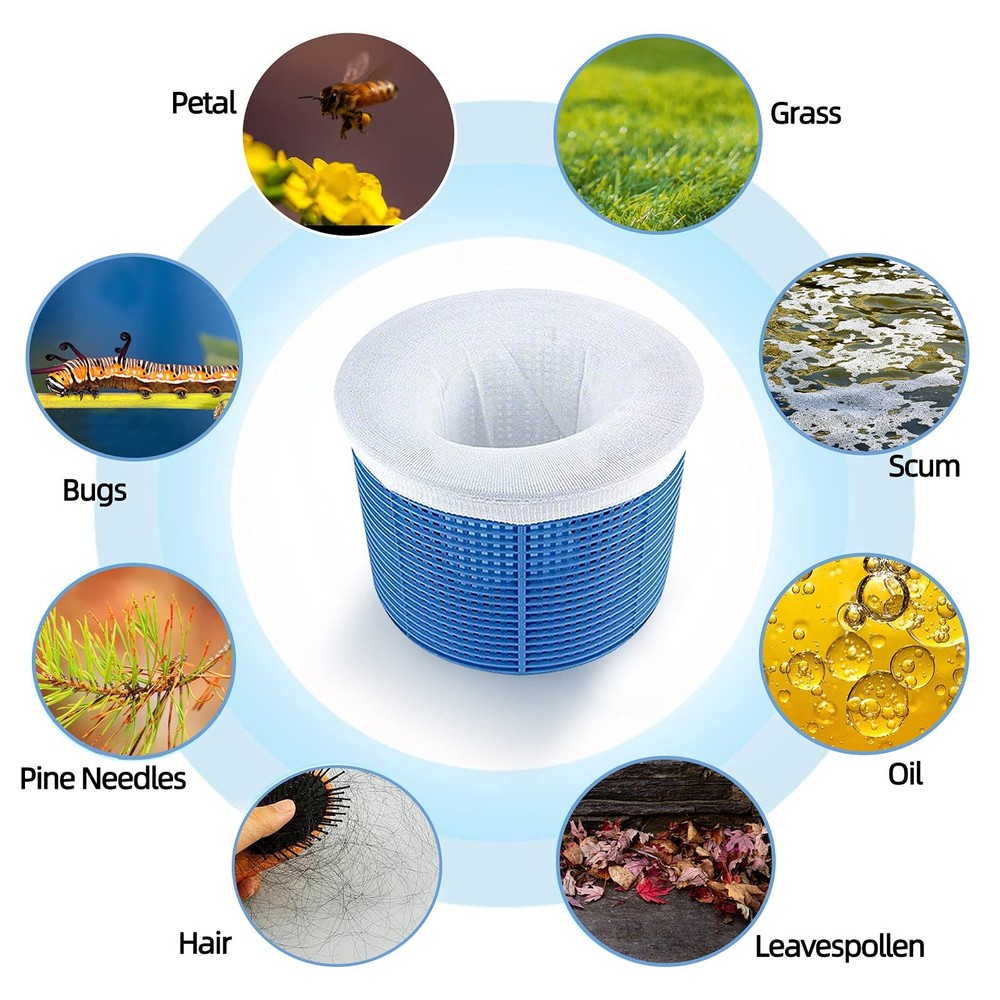 30Pack Pool Skimmer Filter Socks Fine Mesh Basket Protector Liners PreFilter