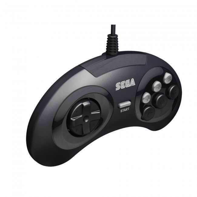 Retro-Bit Official USB Controller 6-Button for Sega Genesis Mini PC/Mac Black