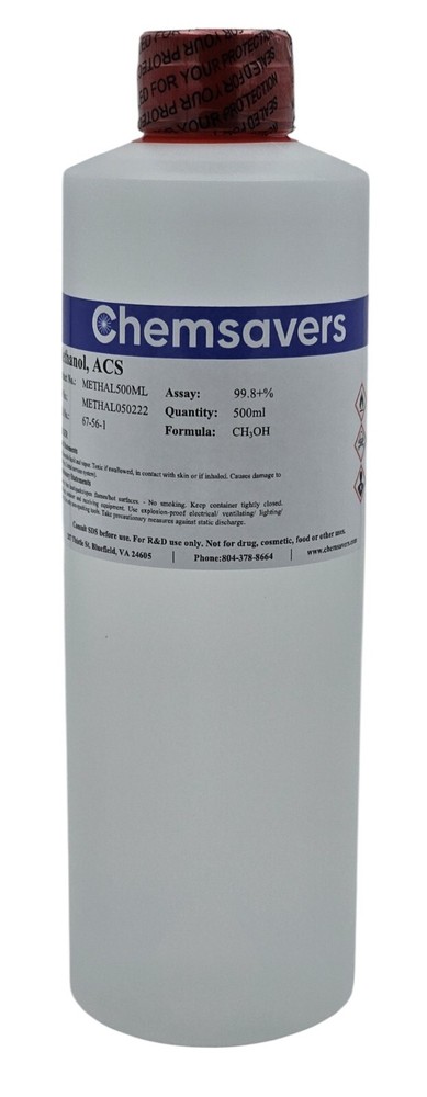Methanol, ACS, 99.8+%, 500ml