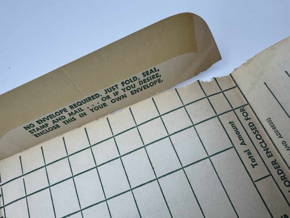 Edmund Scientific Co Order Form Envelope Science Optics Space Math LS 1950s