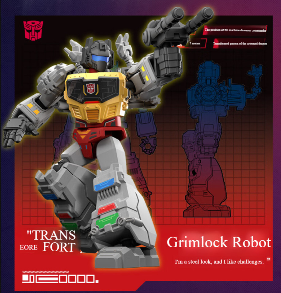 Blokees Grimlock Robot Transformers Galaxy Version 2 Model Kit Assembled Figure