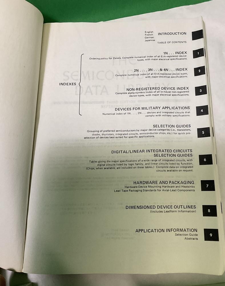 VTG 1972 First EditionThe Semiconductor Data Library Volume 1 ,2 & Third Edition