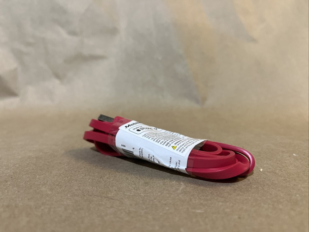 (5) Red 4 ft USB Lightening Charging Cable Fast Sync Cord for iPhone iPad iPod