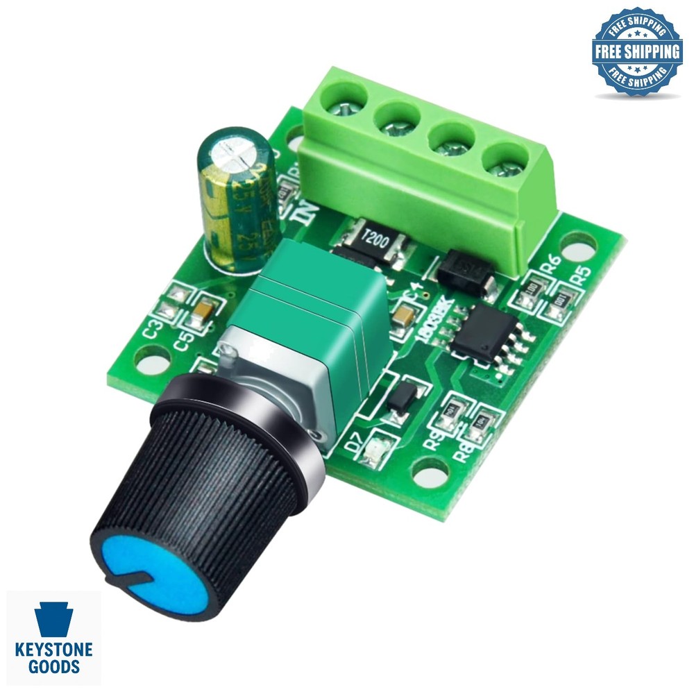 Mini PWM DC Motor Speed Controller 1.8V-12V 2A - Adjustable & Compact