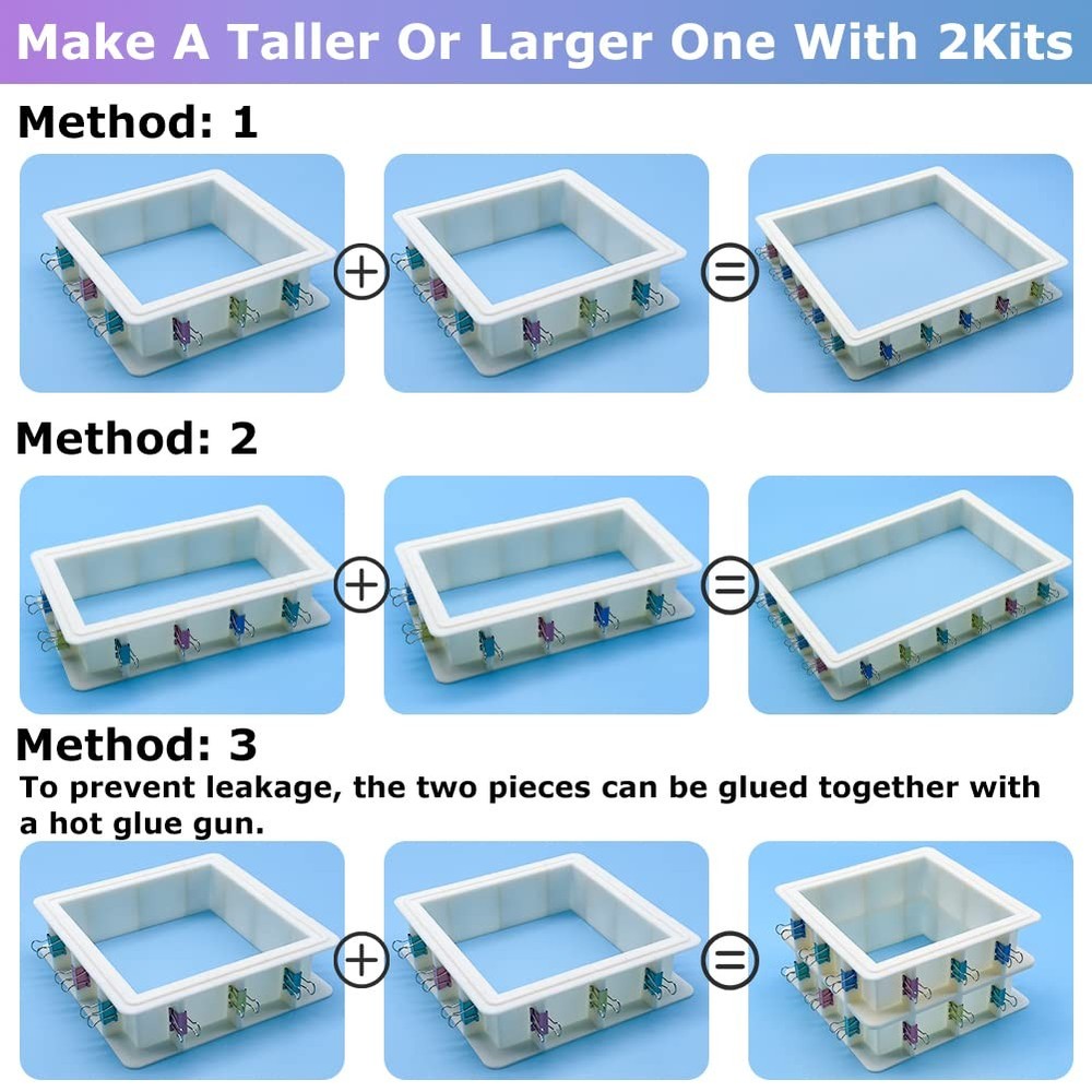 2-Pack Adjustable Mold-Housing for Silicone Molds - Rubber Mold Making Kit, H...