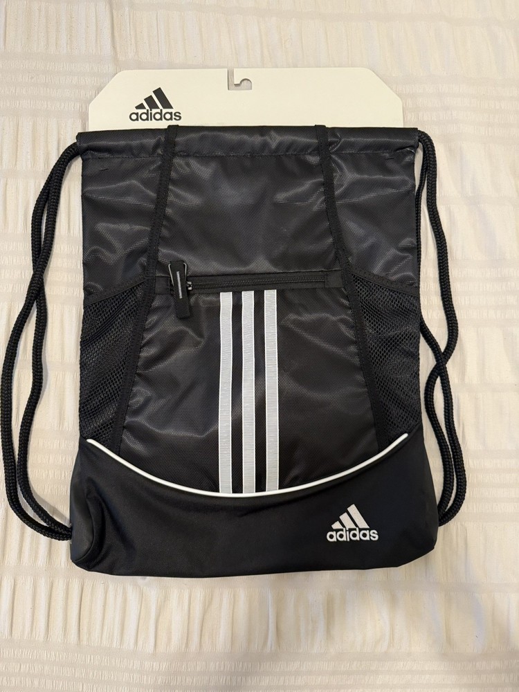 Adidas Alliance II Sackpack Drawstring Backpack Onyx Black New With Tags