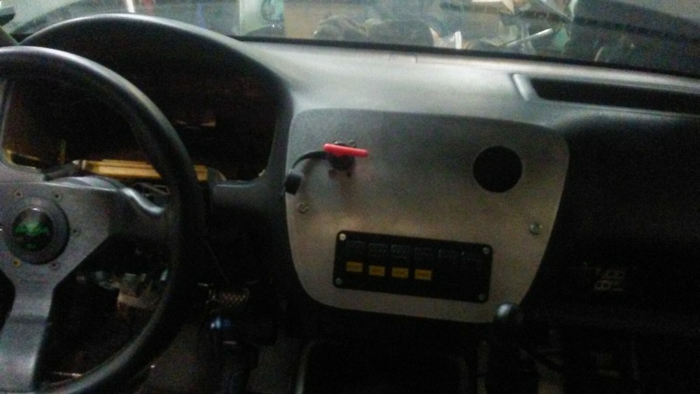 1996 Honda Civic EK Middle Panel:*Bare Aluminum One 52mm & Switch Panel Cutout