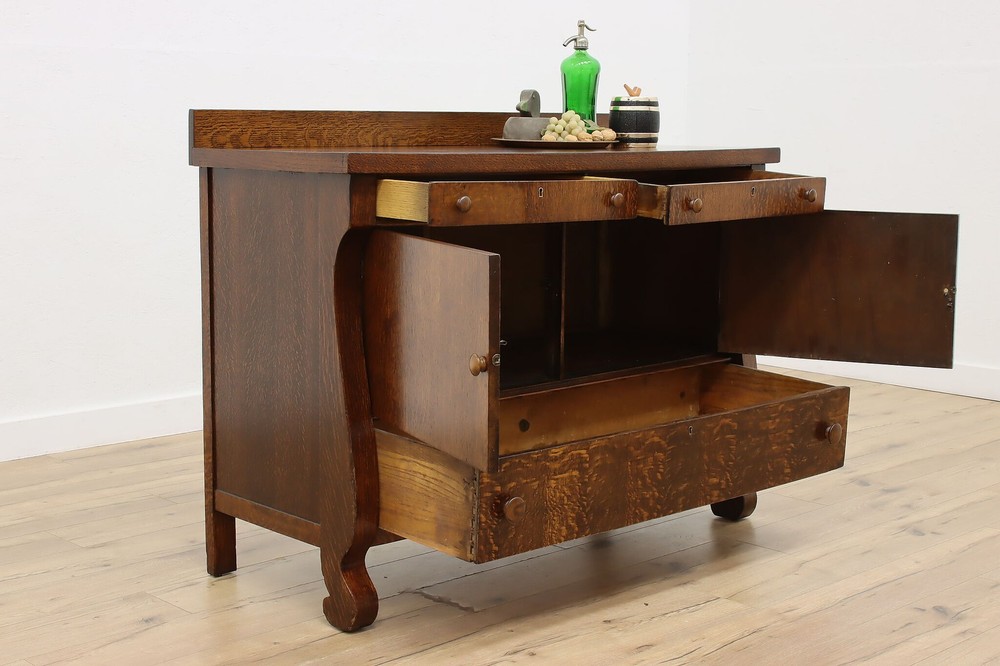 Empire Antique Oak Buffet, Server, Sideboard or Console #57126