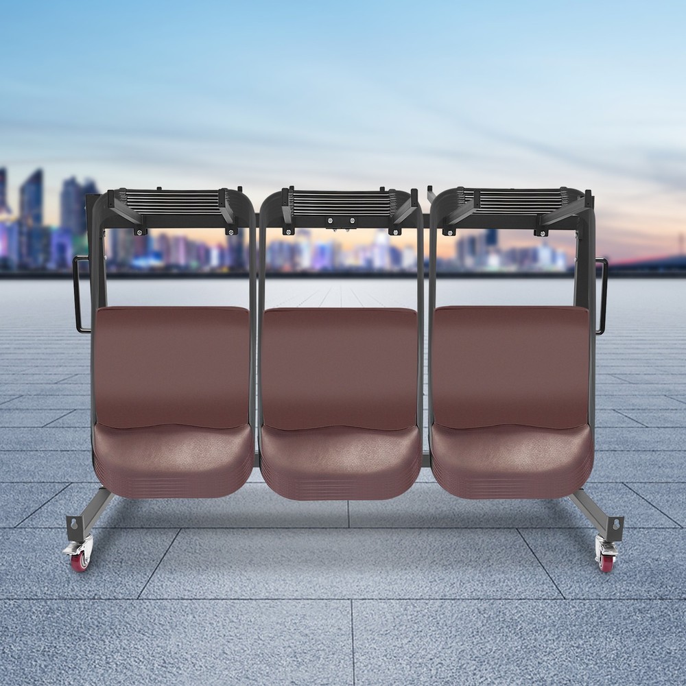 Table Cart Adjustable Spacing Folding Table Cart, Folding Table Trolleys, Black