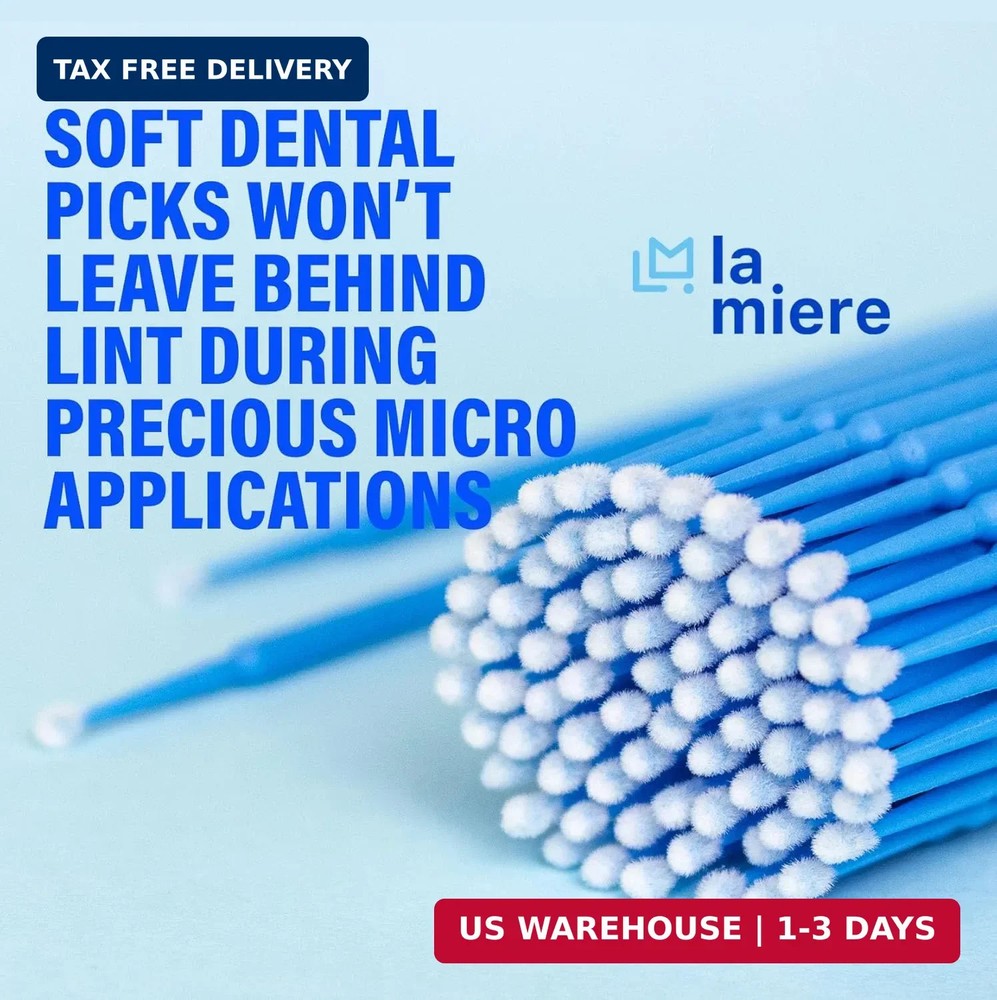 LA MIERE 400pcs Dental Micro Applicators Brushes Fine, Disposable Microswabs Reg