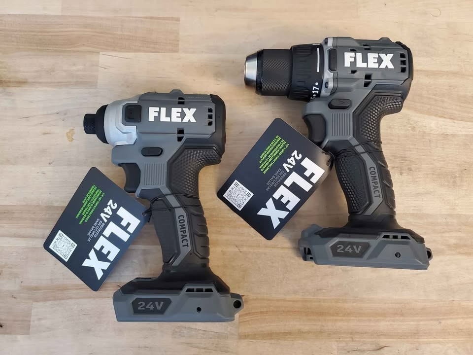New Flex 2 Pack Tools Drill and Impact Driver Cordless