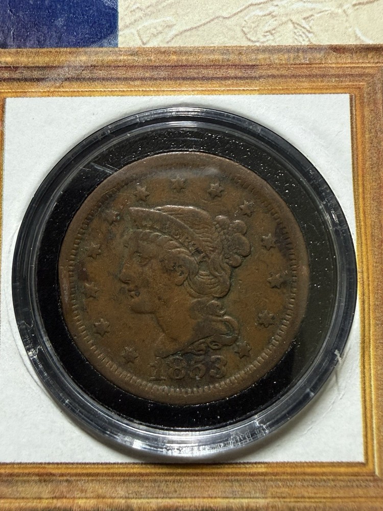 1853 Large Cent Braided Hair