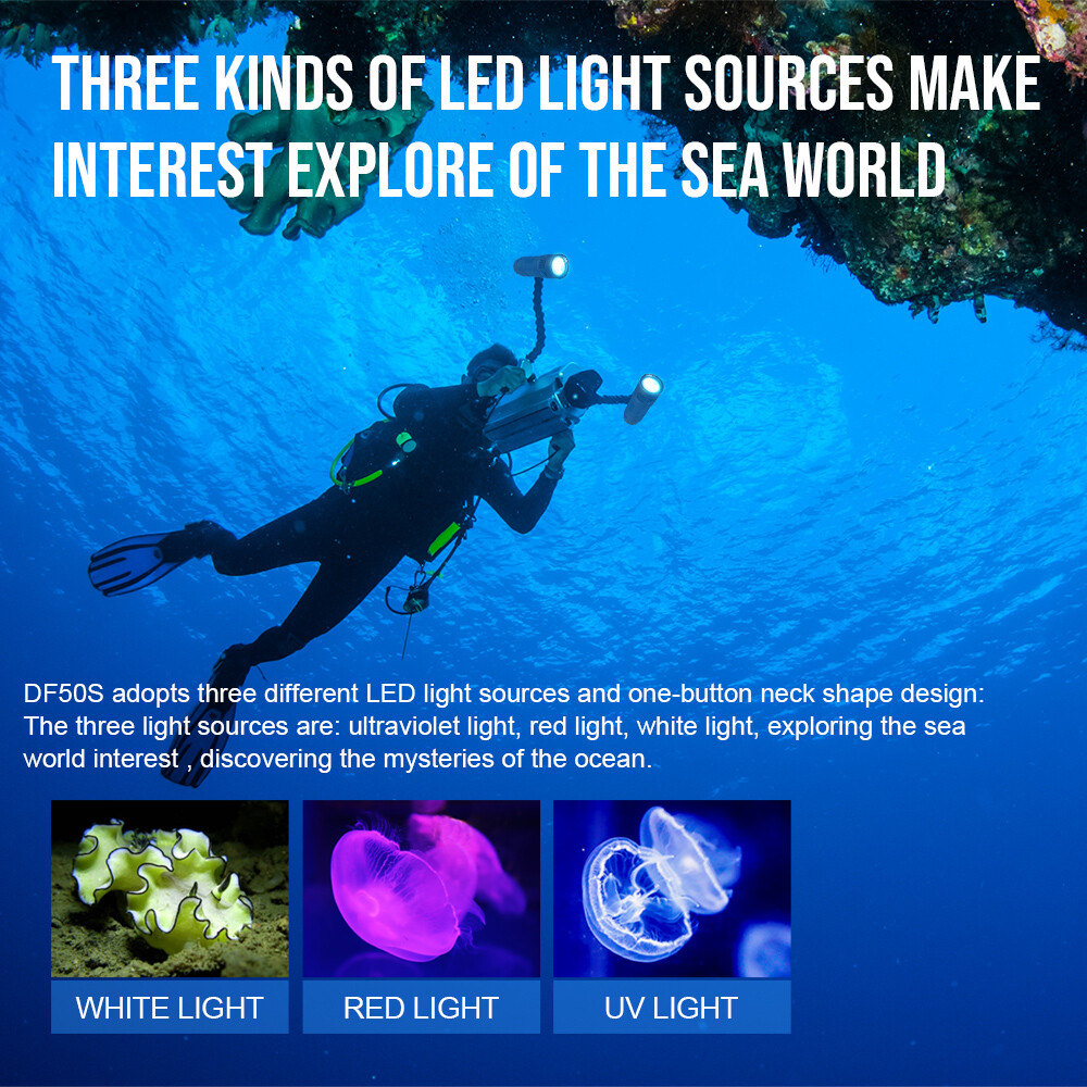TrustFire DF50S LED Dive Light 6500LM W Type-C Rechargeable Scuba Flashlight