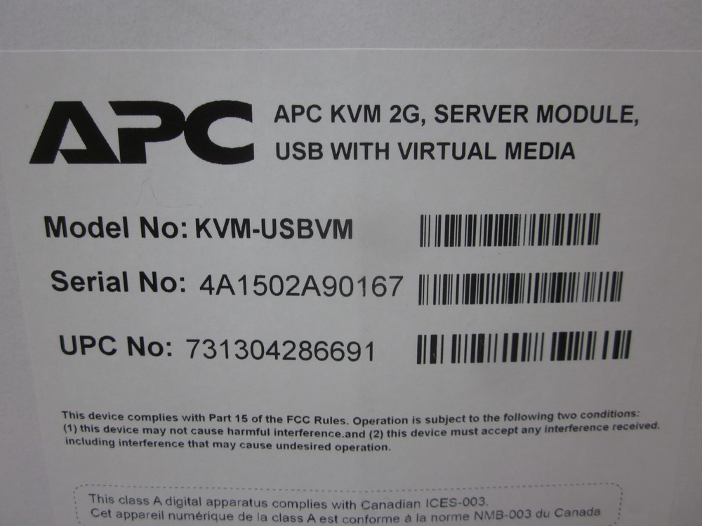 NEW APC KVM-USBVM 2G Server Module USB with Virtual Media