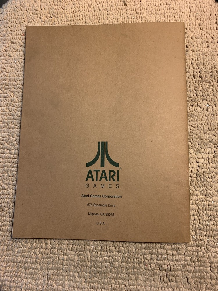 Original KNUCKLE Bash Atari Arcade video game manual