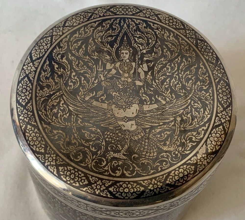 Vintage KA Siam Sterling Silver Neillo Round Box