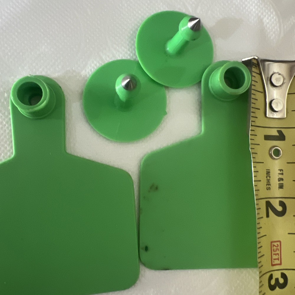 Goat , Sheep , Cattle Tags Green 10 Pack Write On