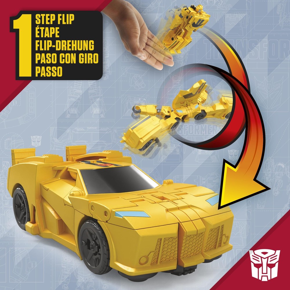 Transformers 1-Step Flip Heroes 3-Pack, 4-Inch Wheeljack, Medium, Multi-color