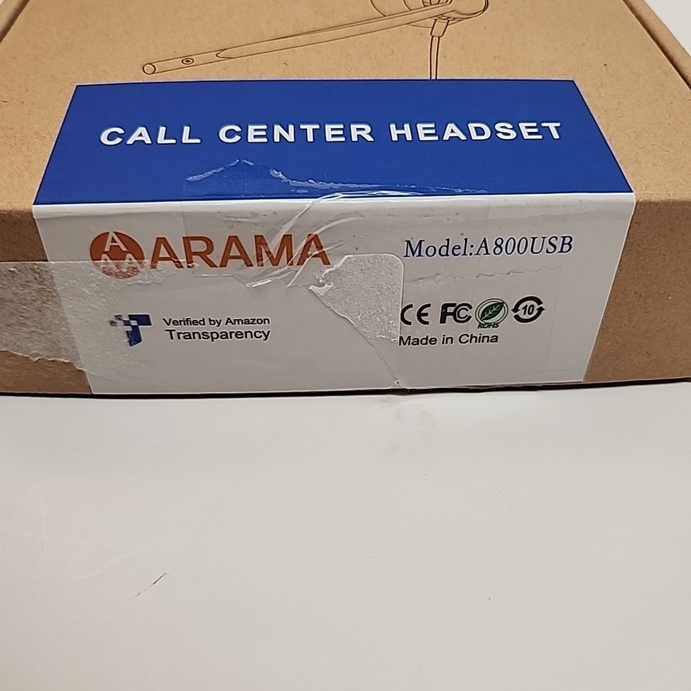 Arama A800 Call Center Headset with Microphone USB W/ USB To USB Type C Adapter