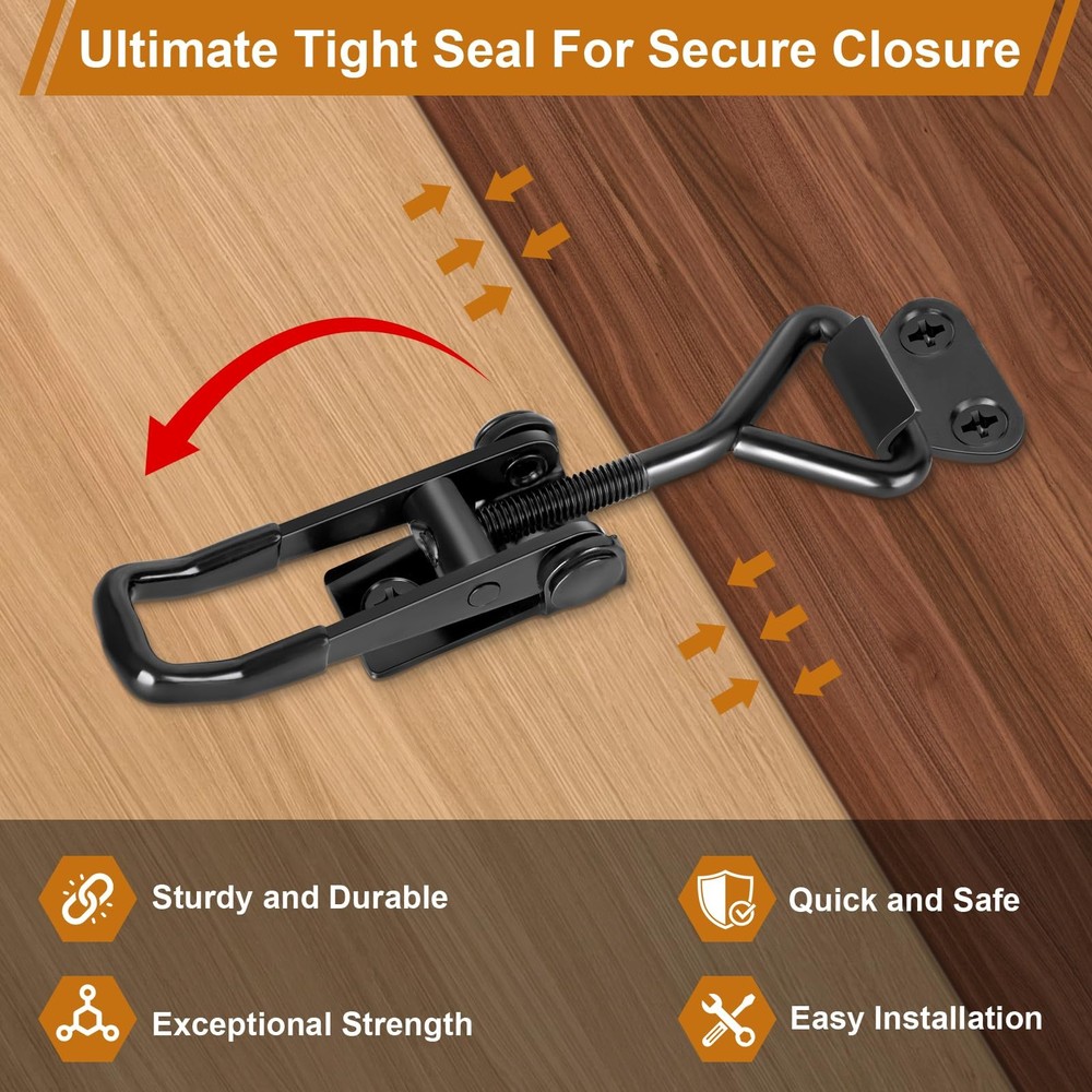 6 Pack Adjustable Toggle Latch Clamp, Upgraded Clamp Black