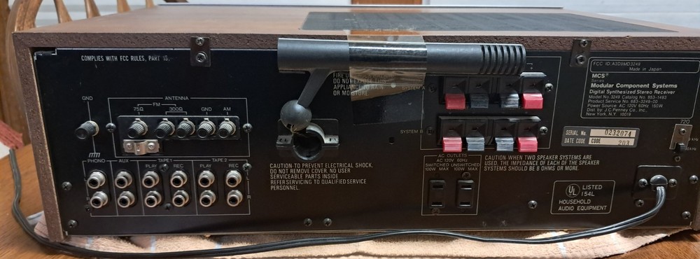 MCS 3249 Modular Component Systems Digital Synthesized Stereo Receiver